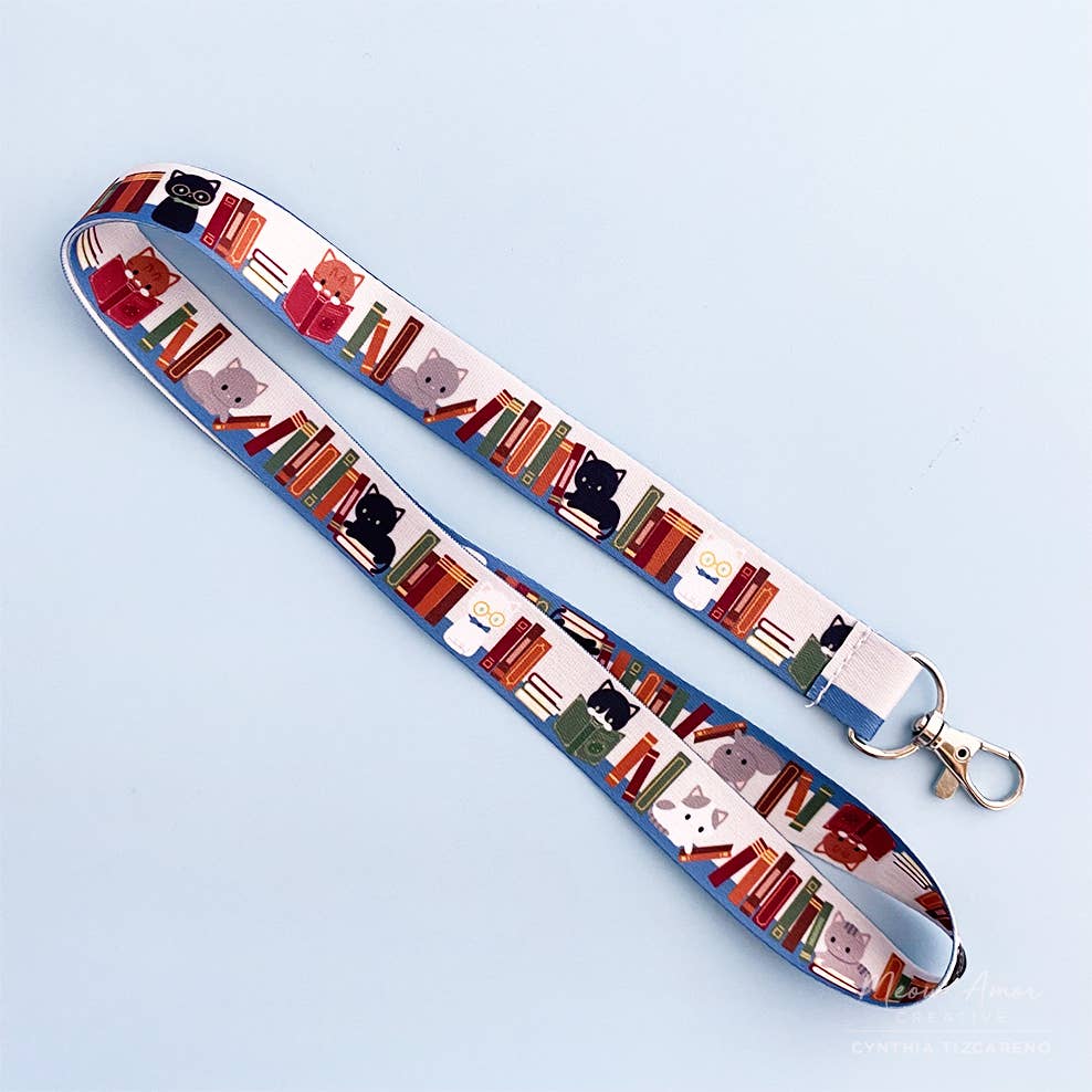 Book Cat Lanyard
