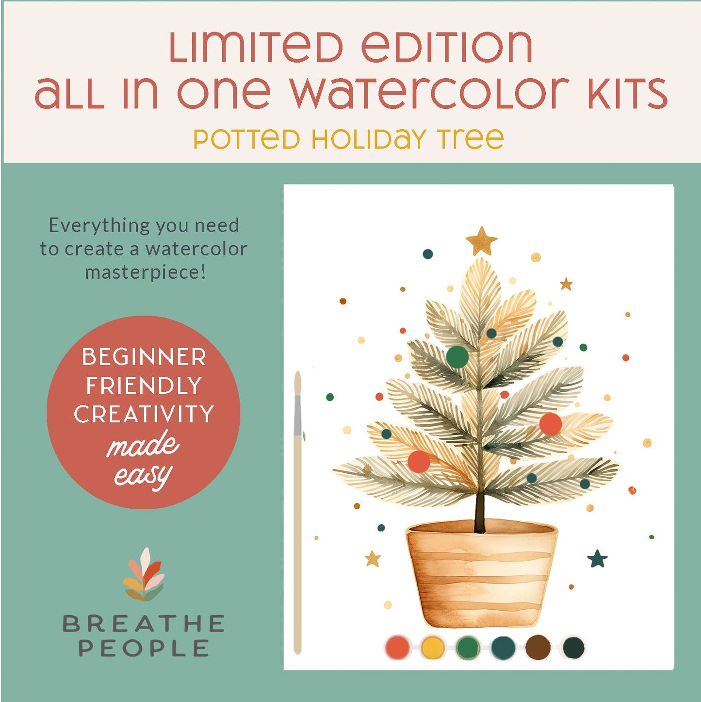 Limited Edition, All in One Watercolor Kit - Christmas Tree