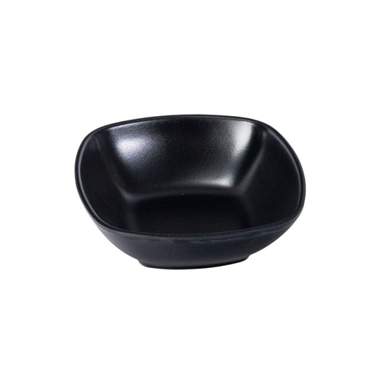 5"Square Shallow Bowl Matte Black Melamine Series
