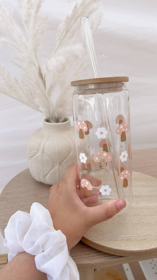 Pink Mushroom Iced Coffee Cup