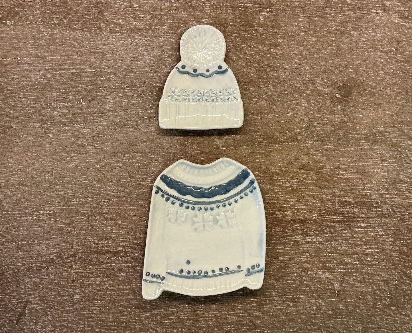Matching Sweater and Beanie Trinket Dishes