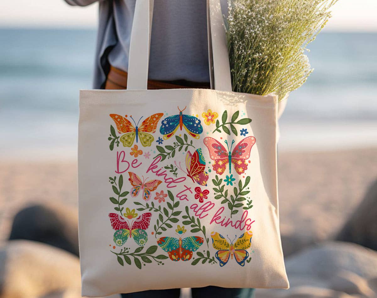 Be Kind To All Kinds Butterflies Human Rights Cute Tote Bag