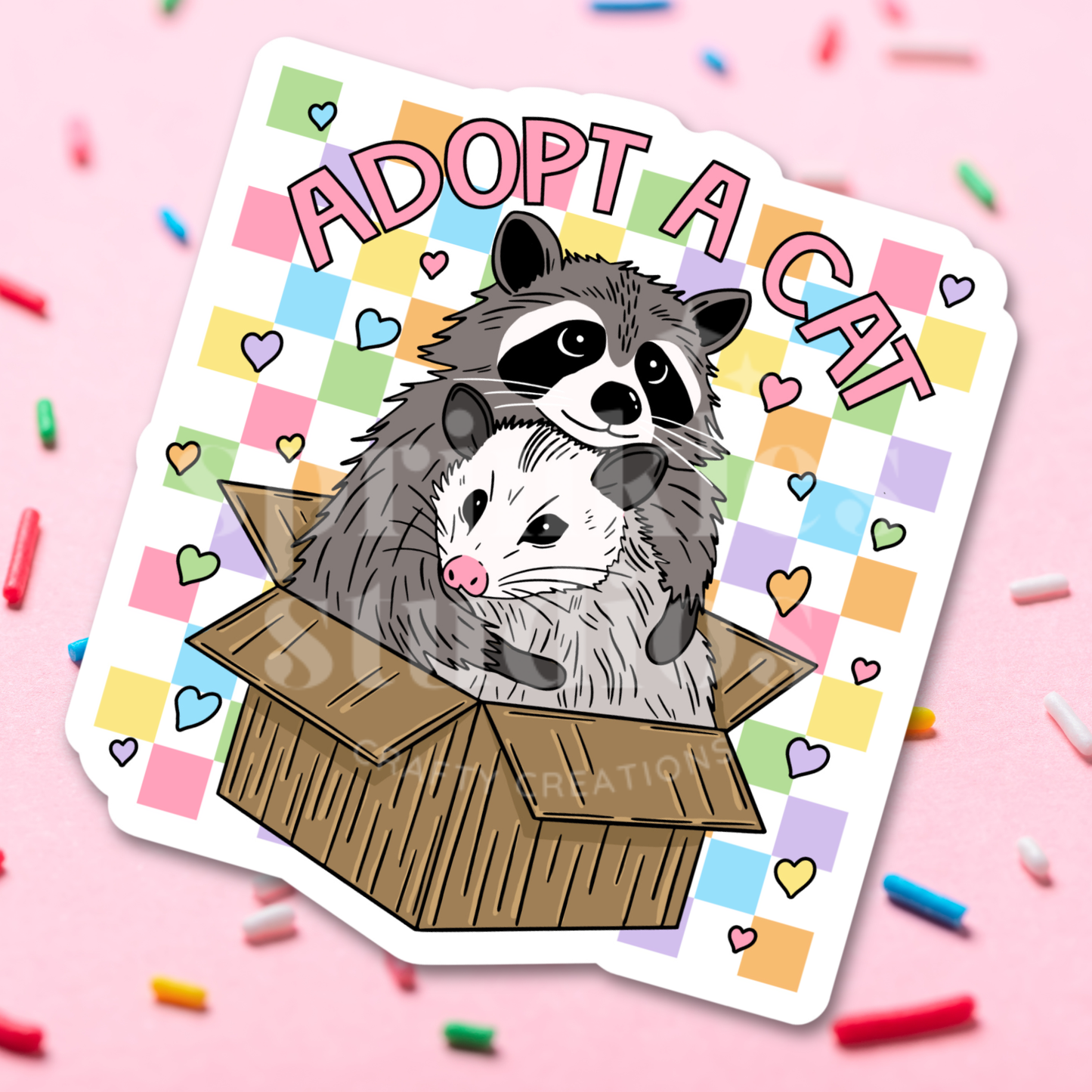Adopt A Cat Vinyl Sticker