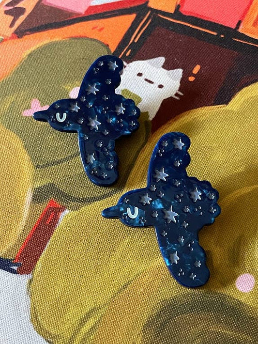 Two Raven Hair Clip Barrettes