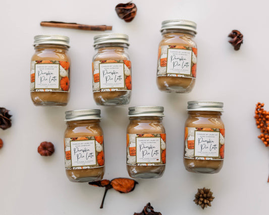 2 oz Mini Mason Pumpkin Pie Latte Soy Jar Candle