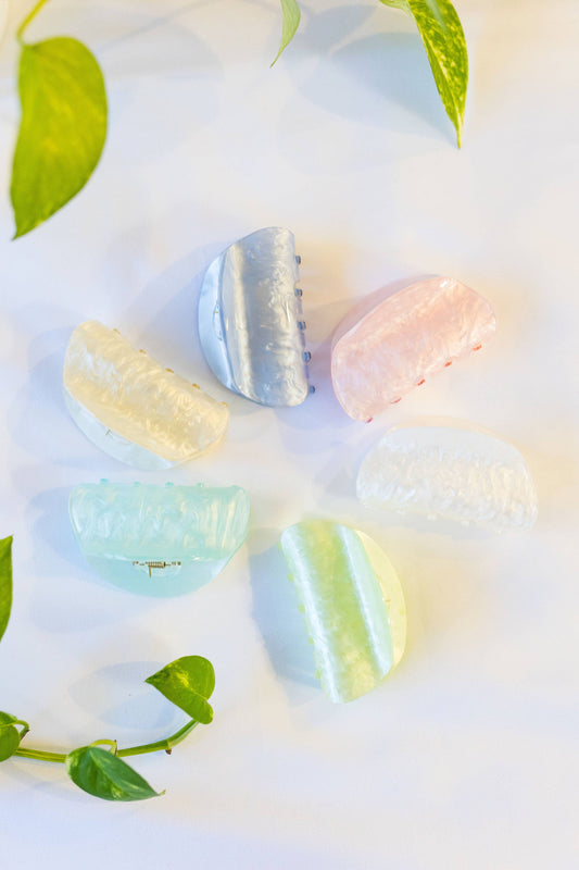 Half Moon Acetate Claw Clip, Environmentally Friendly Clip