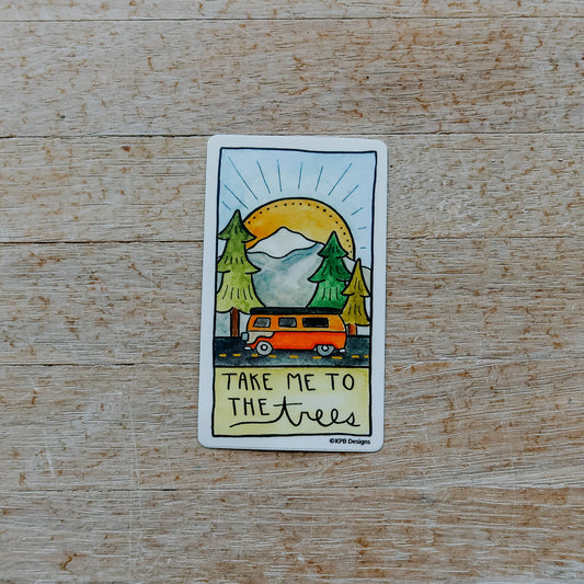 Trees Rectangle Vinyl Sticker