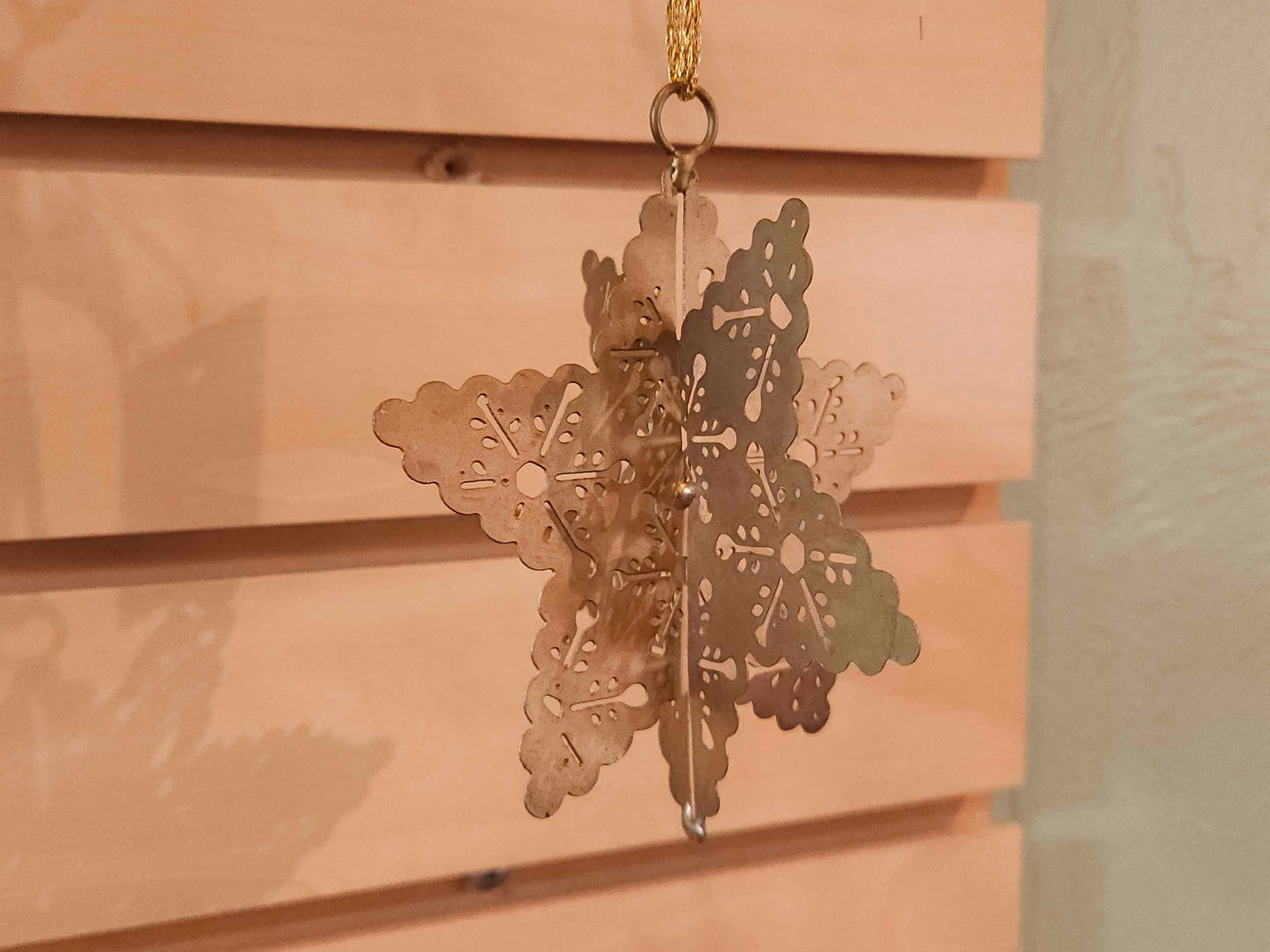 Distressed Gold Snowflake Ornament
