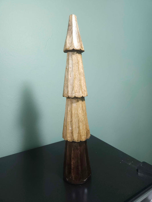 Natural & Brown Large Carved Tree