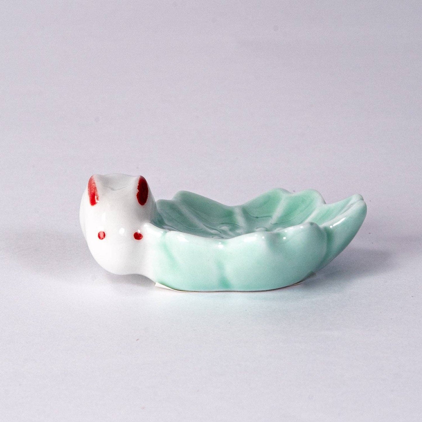 Sakura Rabbit Porcelain Chopsticks Rest 2"L Green