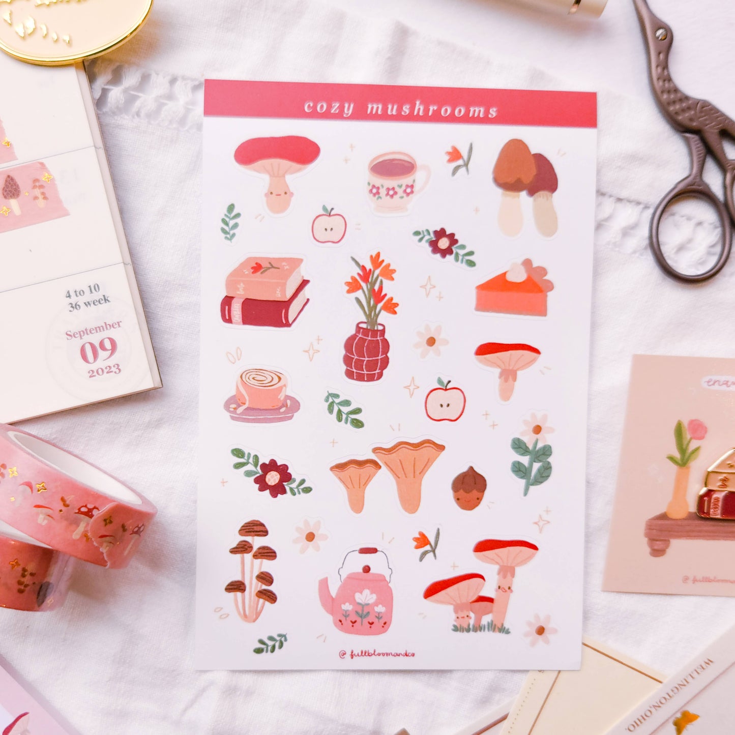 Cozy Mushrooms Fall Sticker Sheet