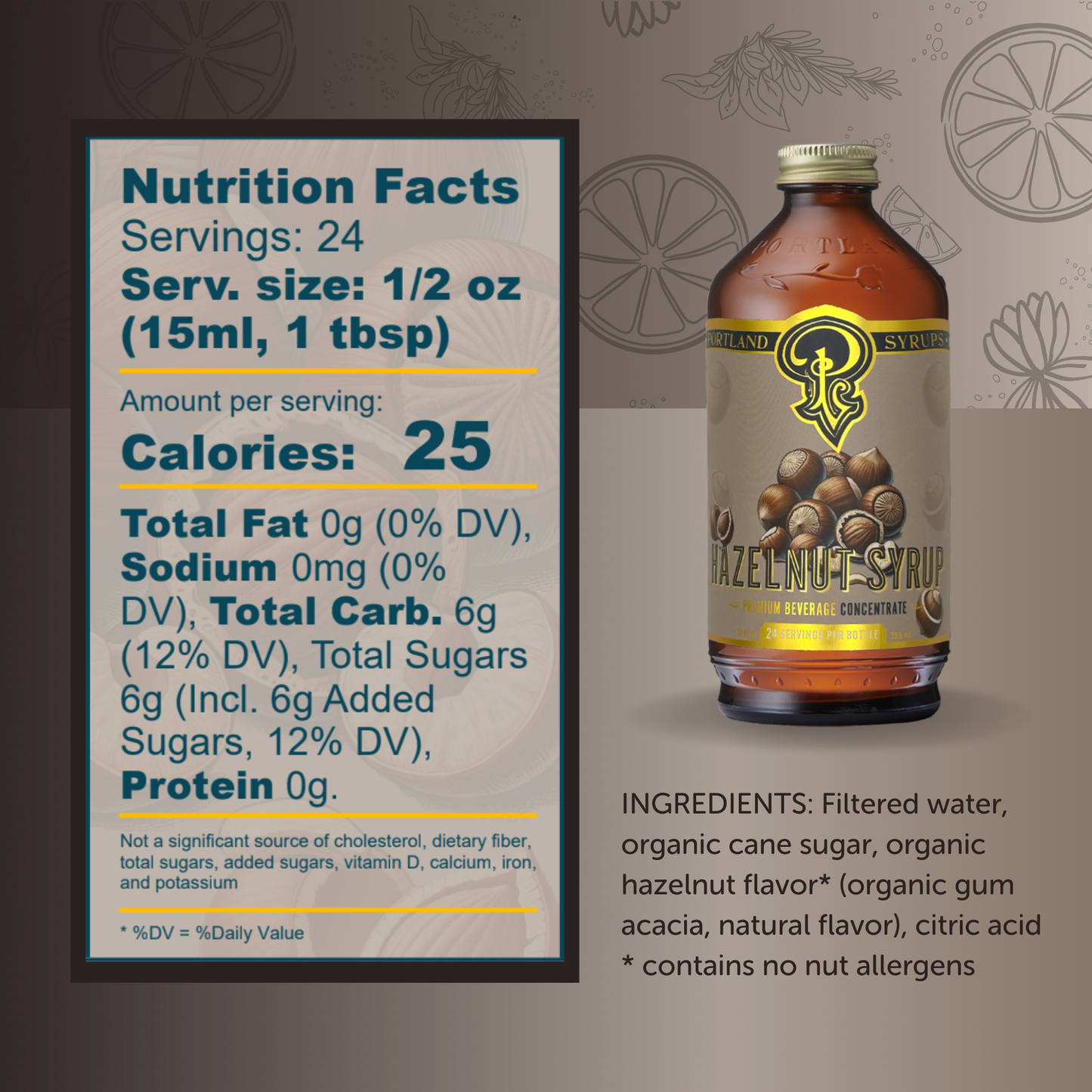 Hazelnut Syrup 3.4 oz - Coffee Syrup