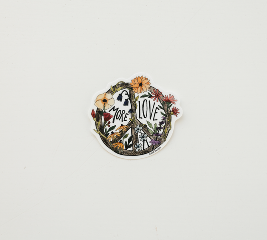 More Love Floral Vinyl Sticker