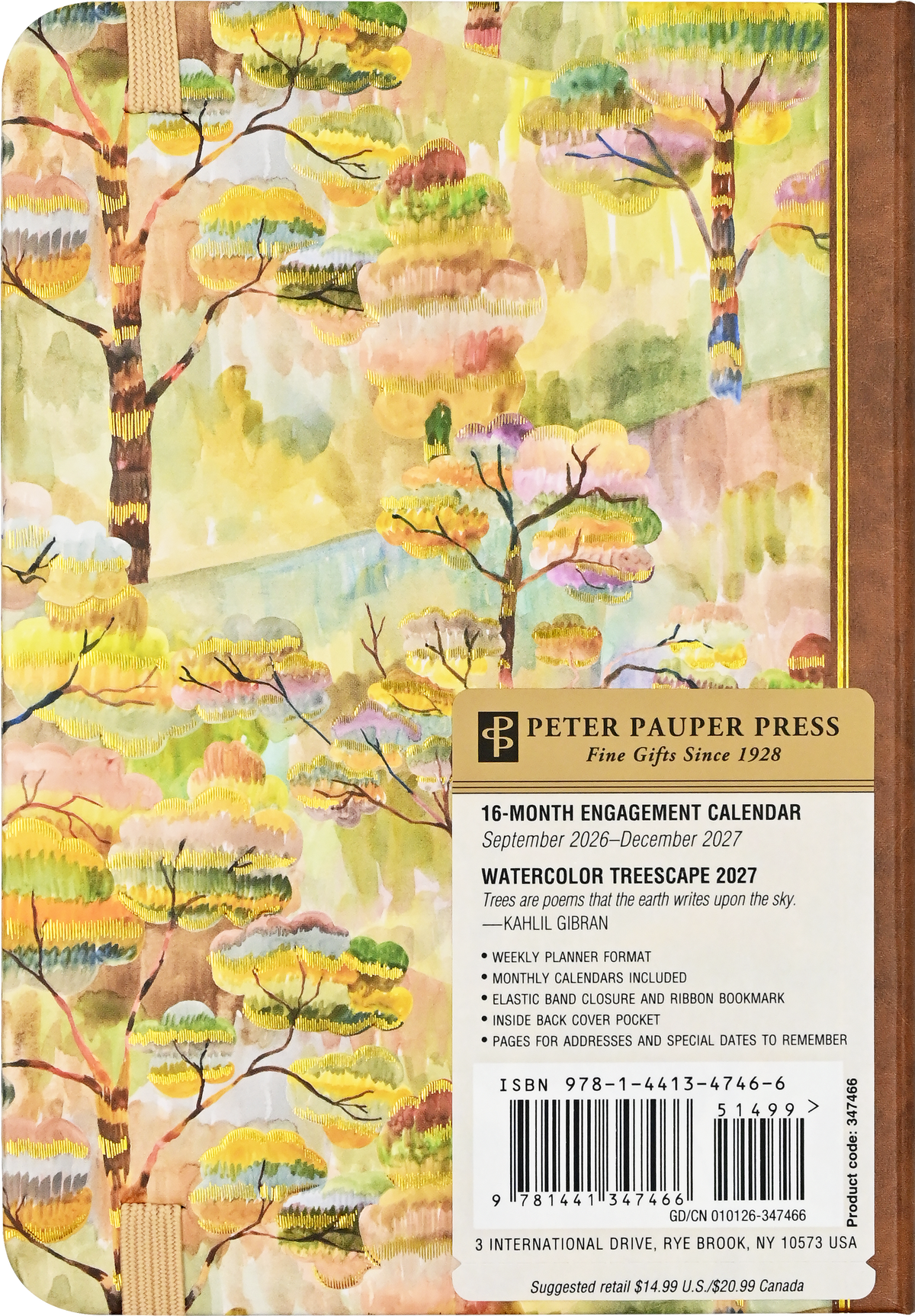 2027 Watercolor Treescape Weekly Planner