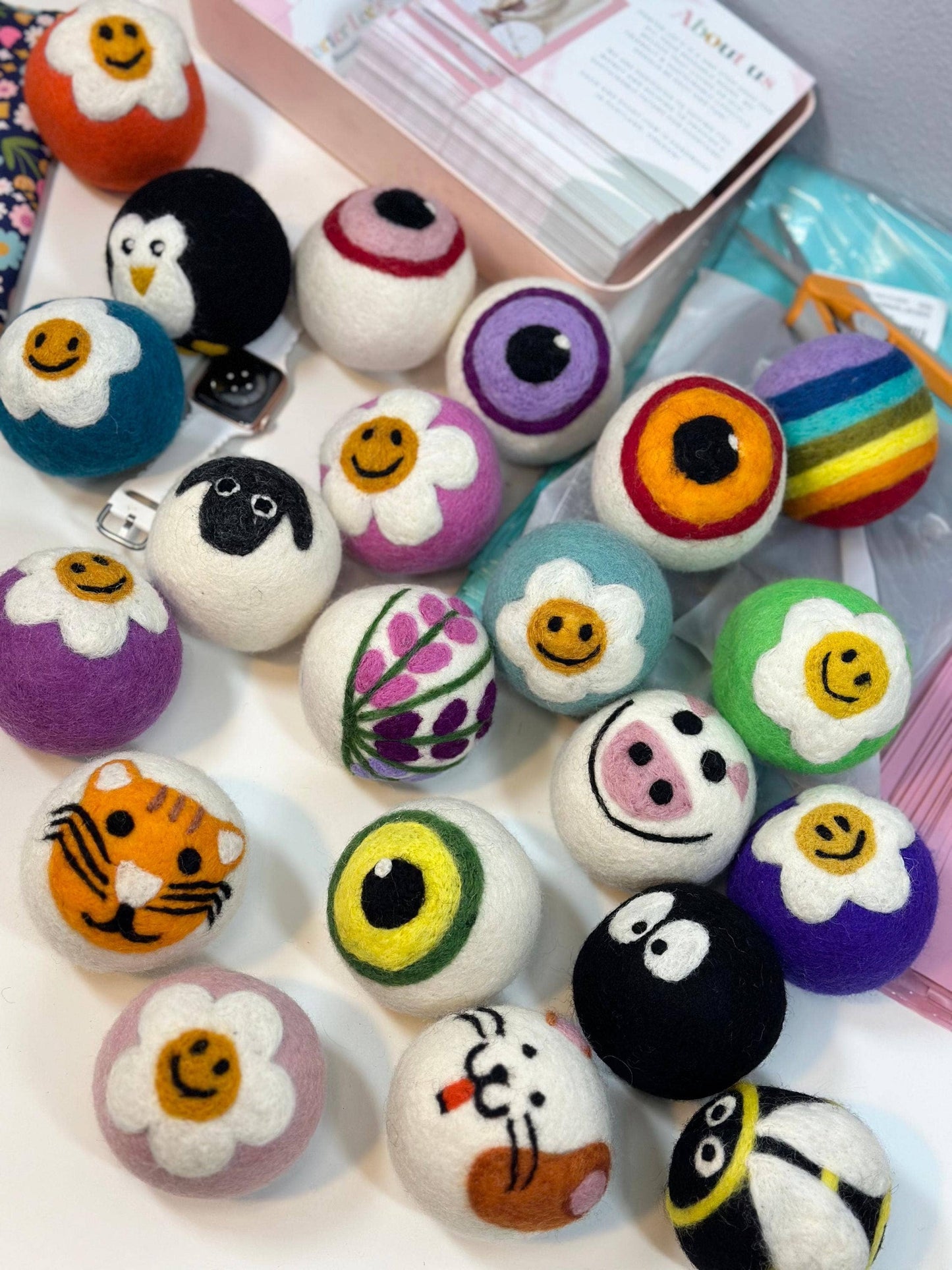 Organic Wool Dryer Balls--Peary Cute