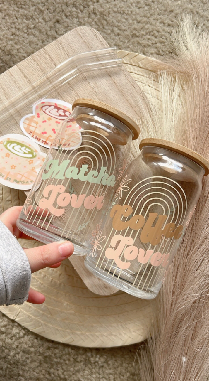 Coffee Lover Retro Iced Coffee Glass