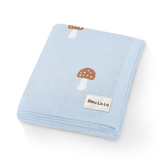 100% Luxury Cotton Swaddle Receiving Baby Blanket - Mushroom