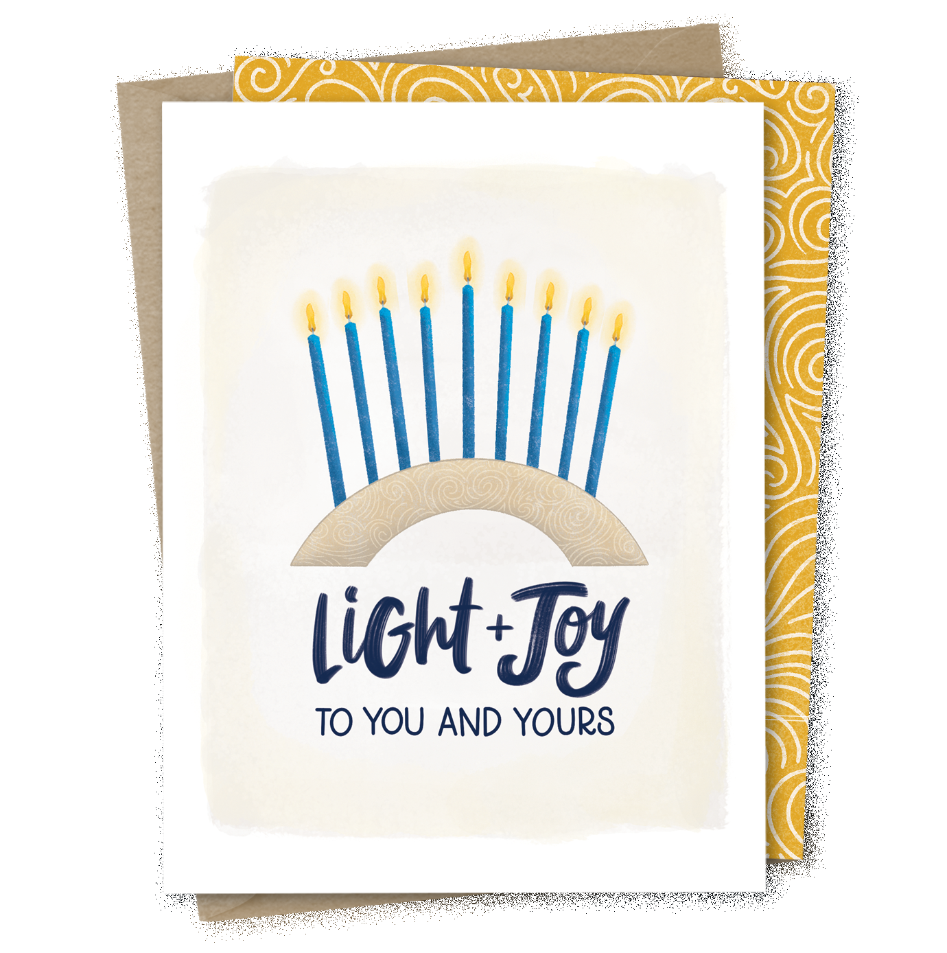 Light + Joy | Happy Hanukkah Menorah Kwanza Holiday Card
