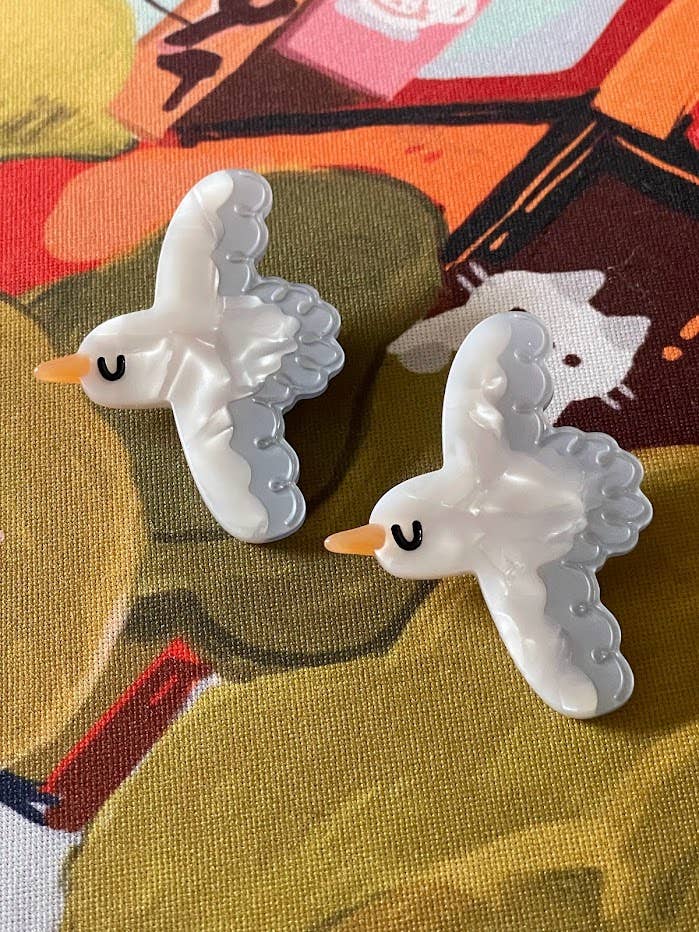 Two Seagull Hair Clip Barrettes