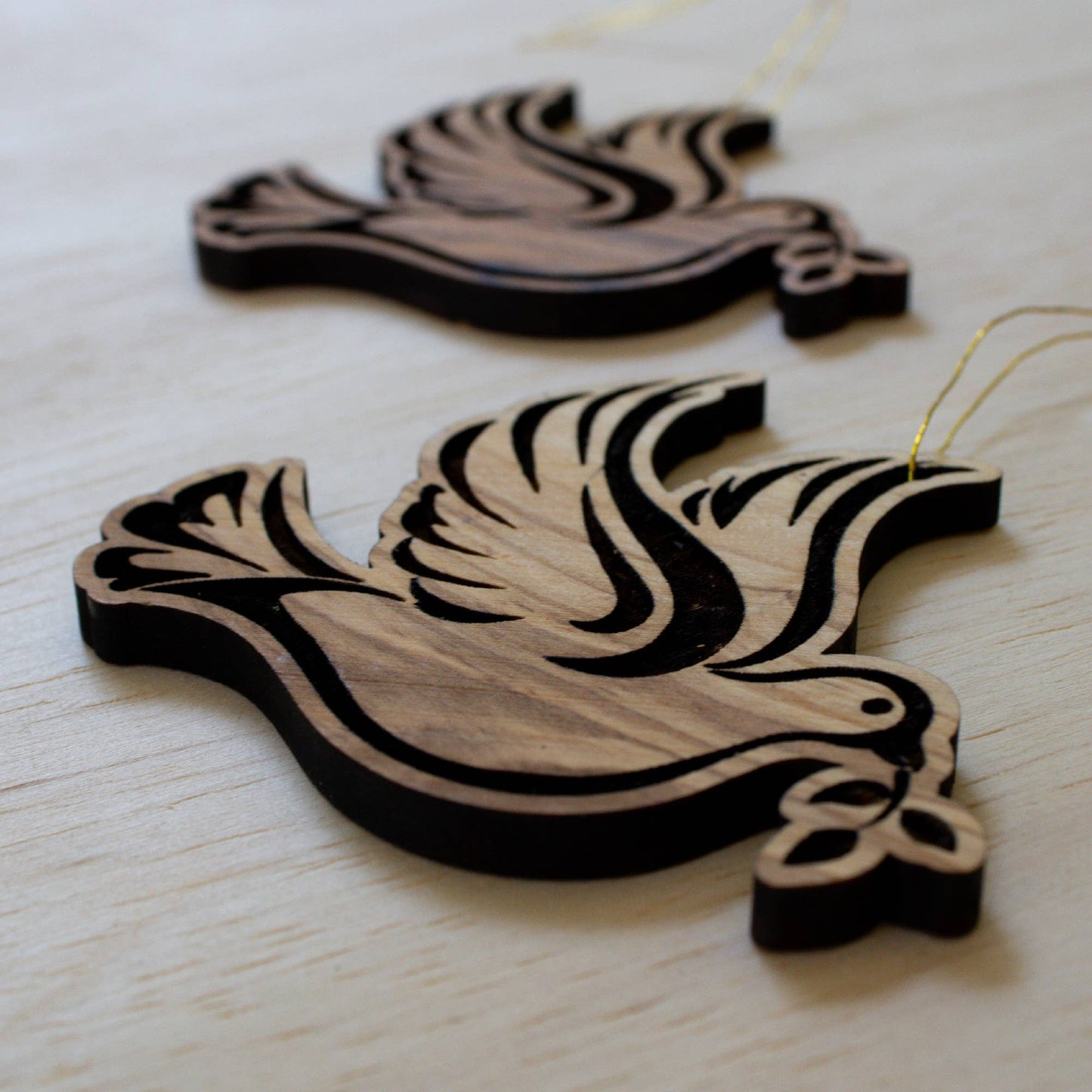Olive Wood Peace Dove Ornament