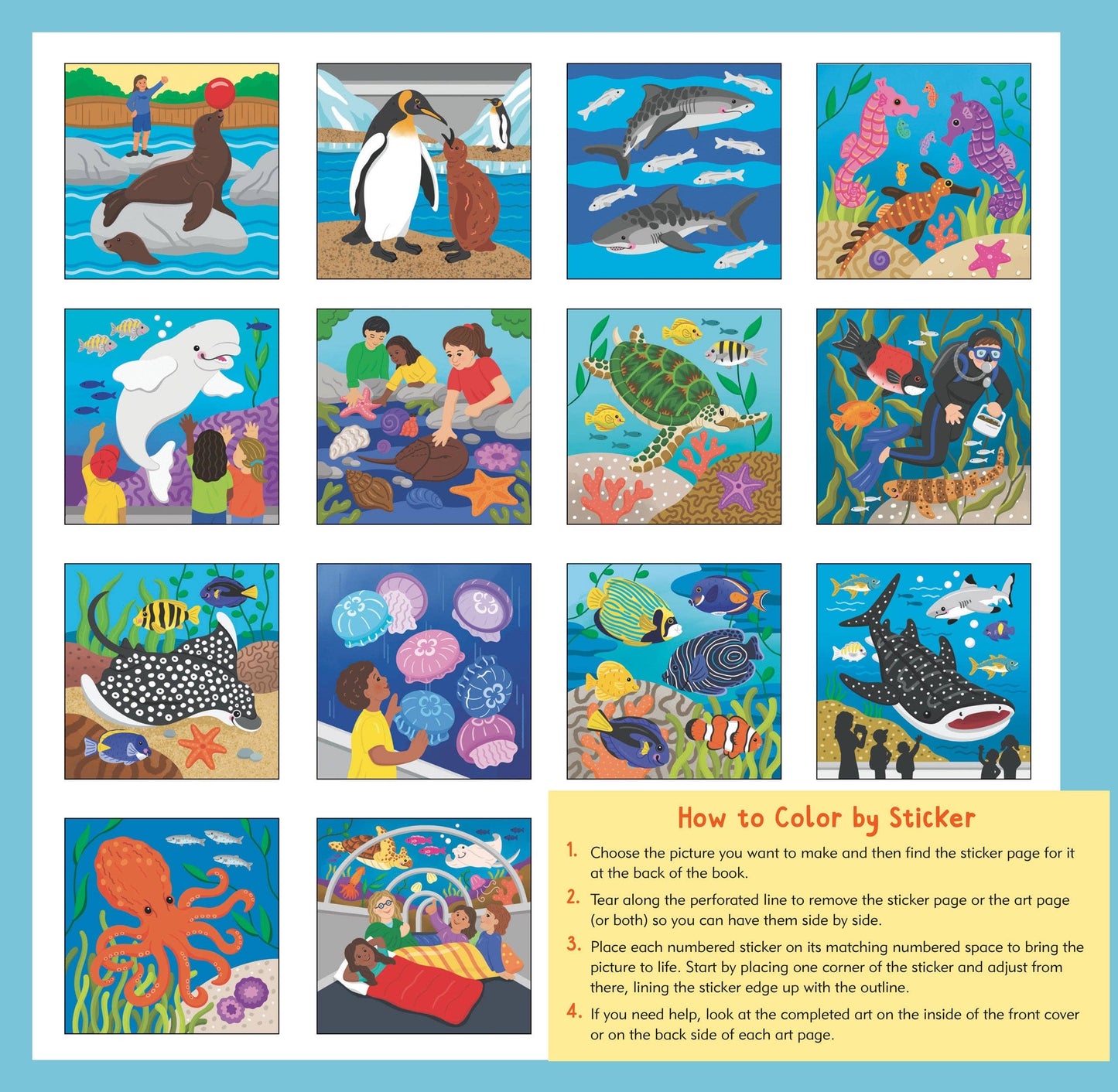 Color-by-Sticker Book - At the Aquarium