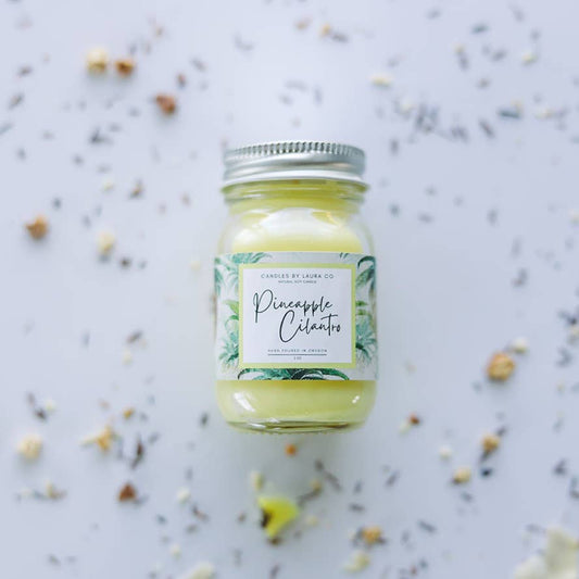 2oz Pineapple Cilantro Mini Mason Soy Jar Candle