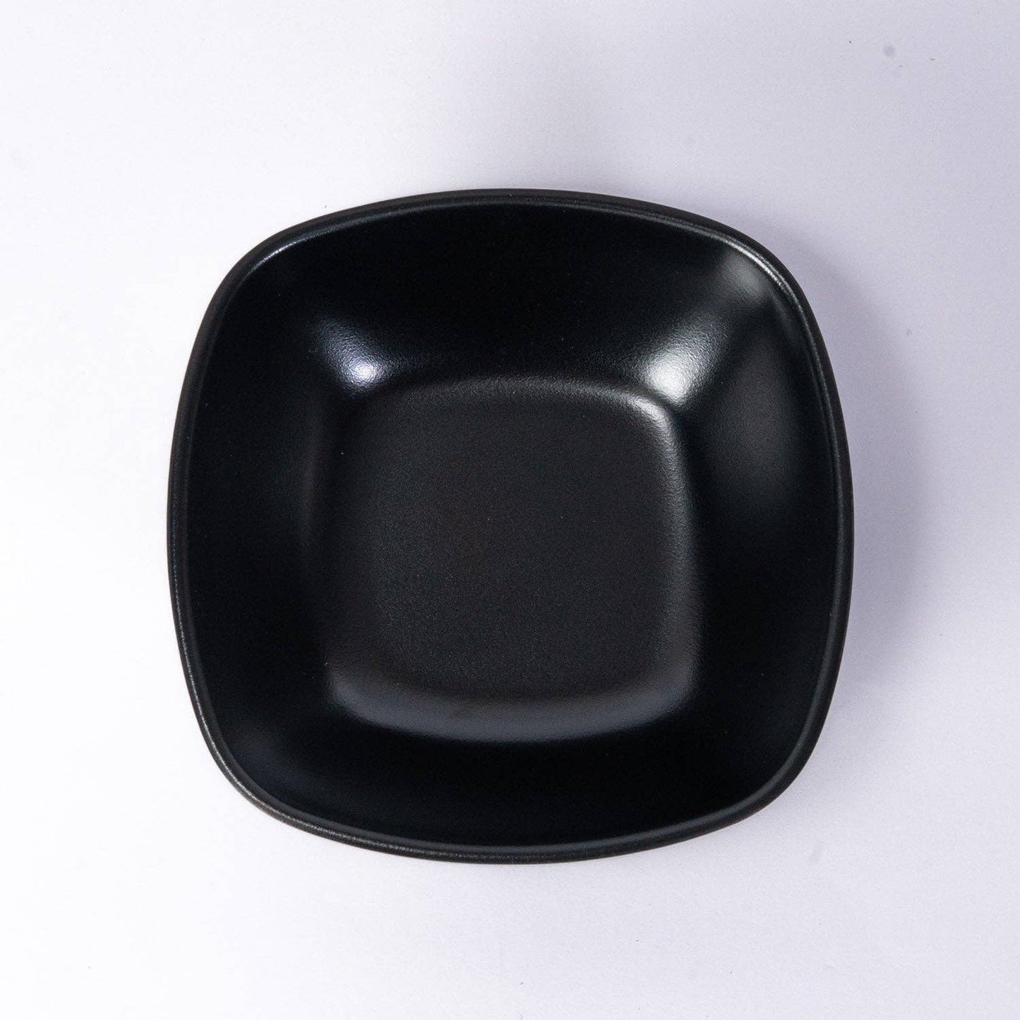5"Square Shallow Bowl Matte Black Melamine Series