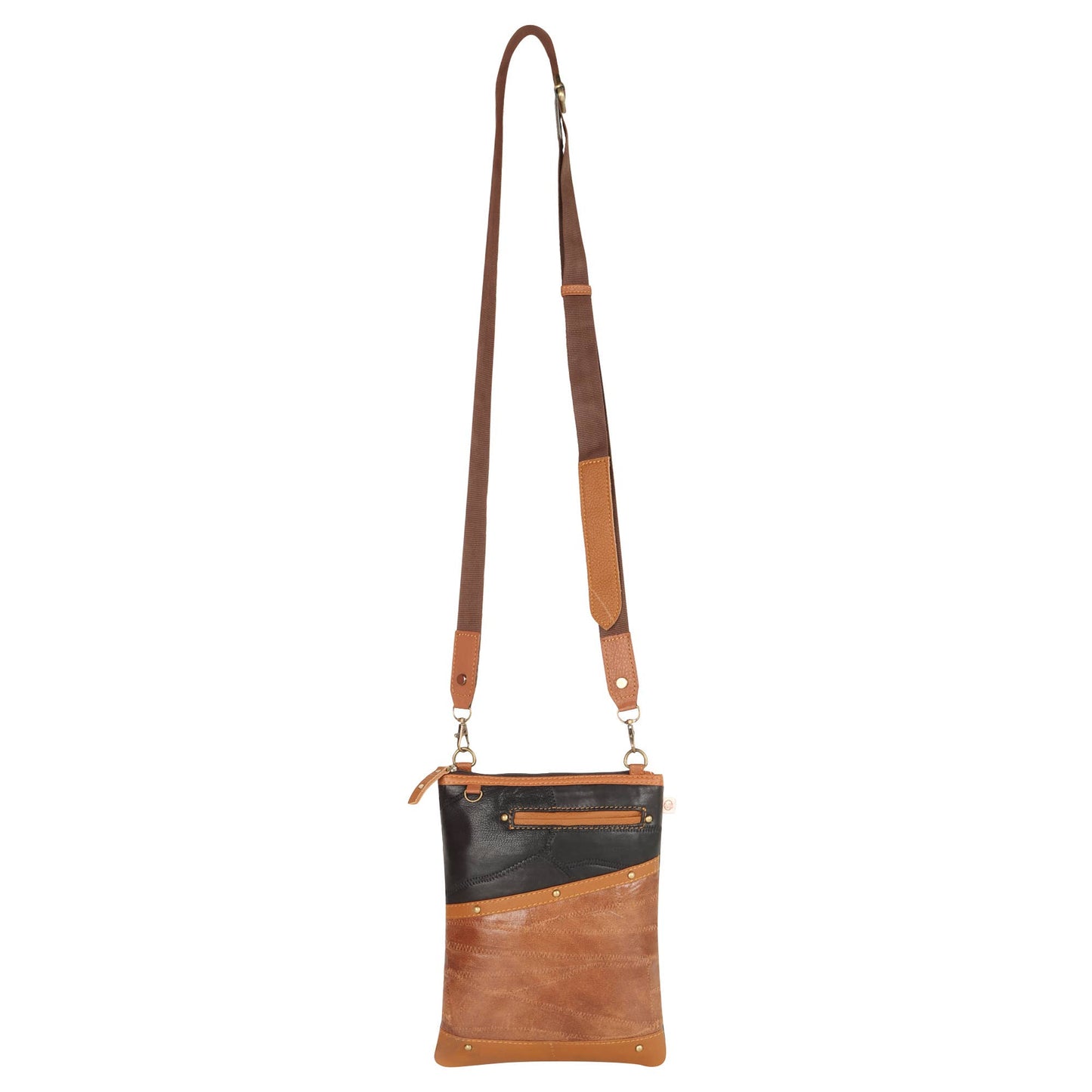 Small Crossbody with Front Pocket in Brown