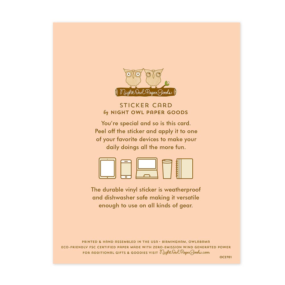 Latte Sticker Thank You Card