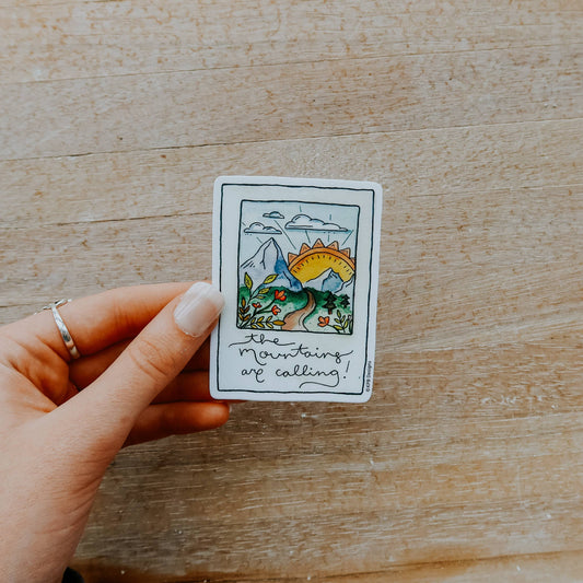 Polaroid "The Mountains are Calling" Vinyl Sticker