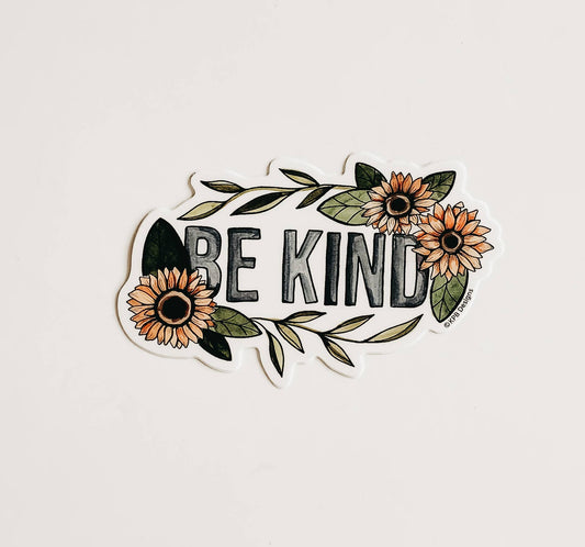 Sunflower Be Kind Vinyl Sticker
