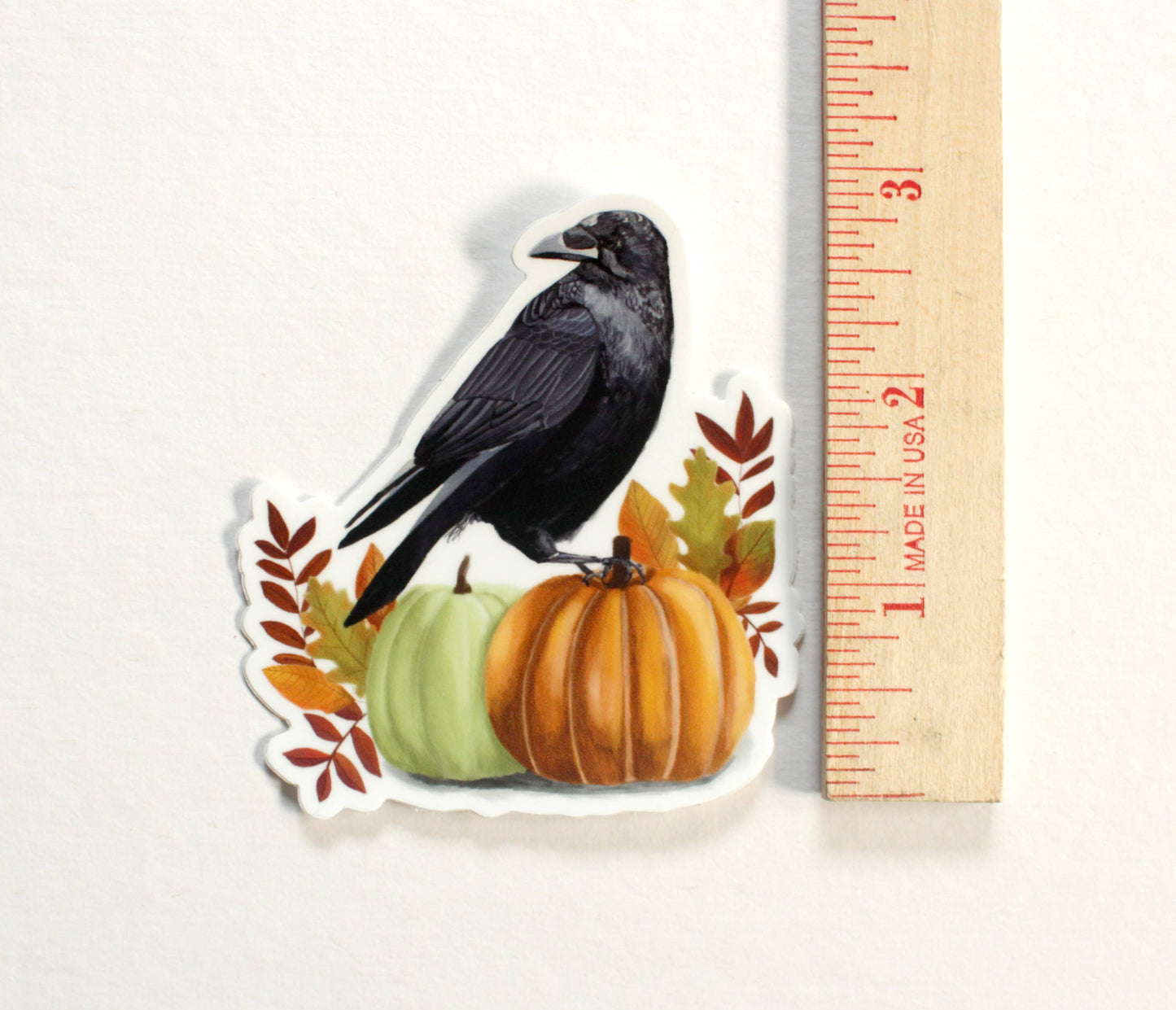 Crow with Pumpkins Sticker