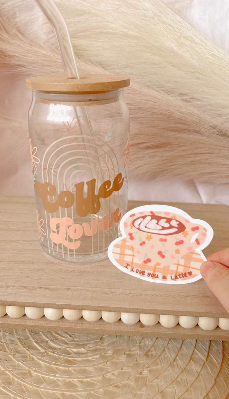 Coffee Lover Retro Iced Coffee Glass