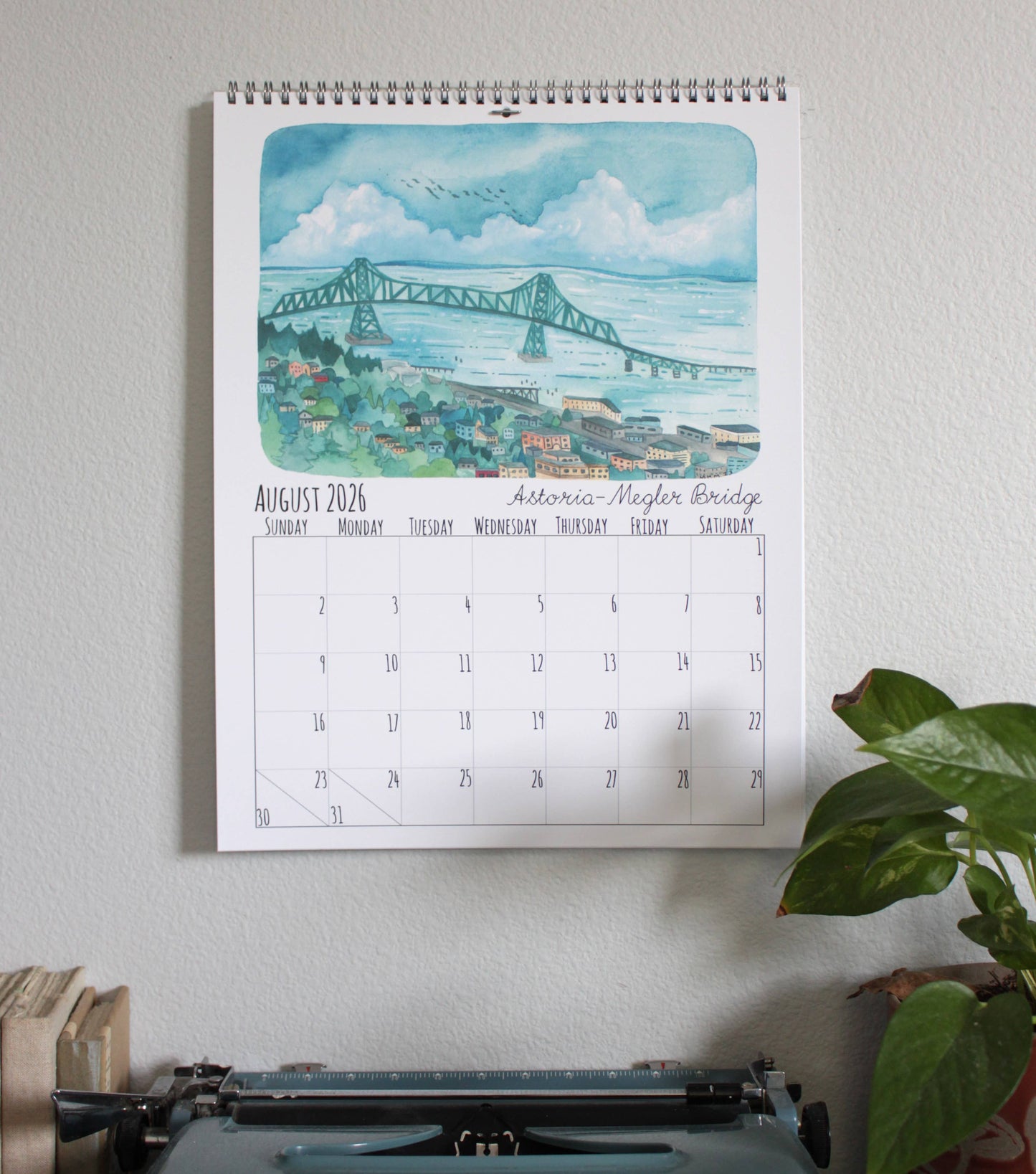 2026 Illustrated Oregon Wall Calendar