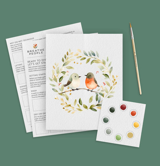 Limited Edition,  All in One Watercolor Kit - Winter Birds