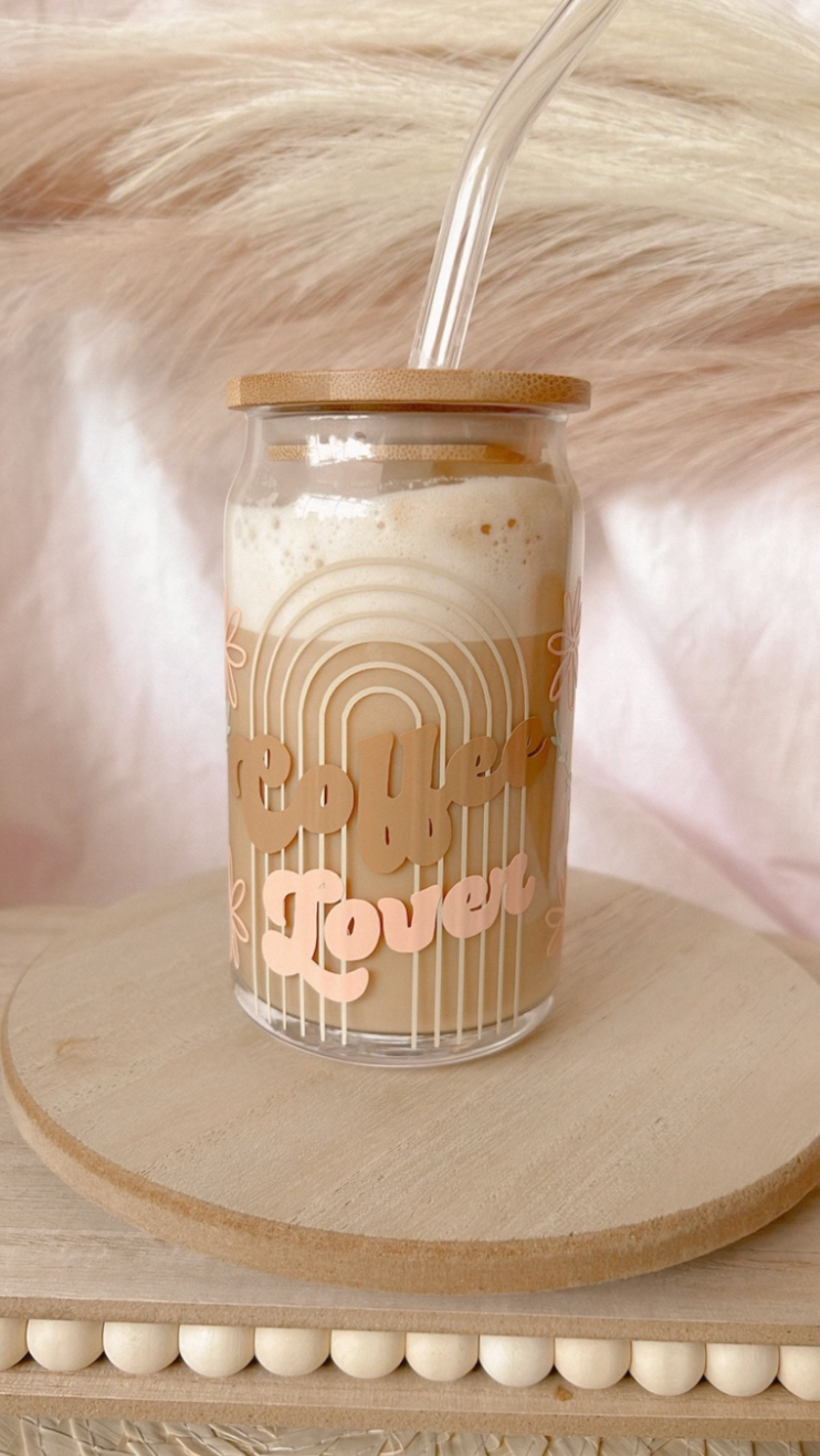 Coffee Lover Retro Iced Coffee Glass