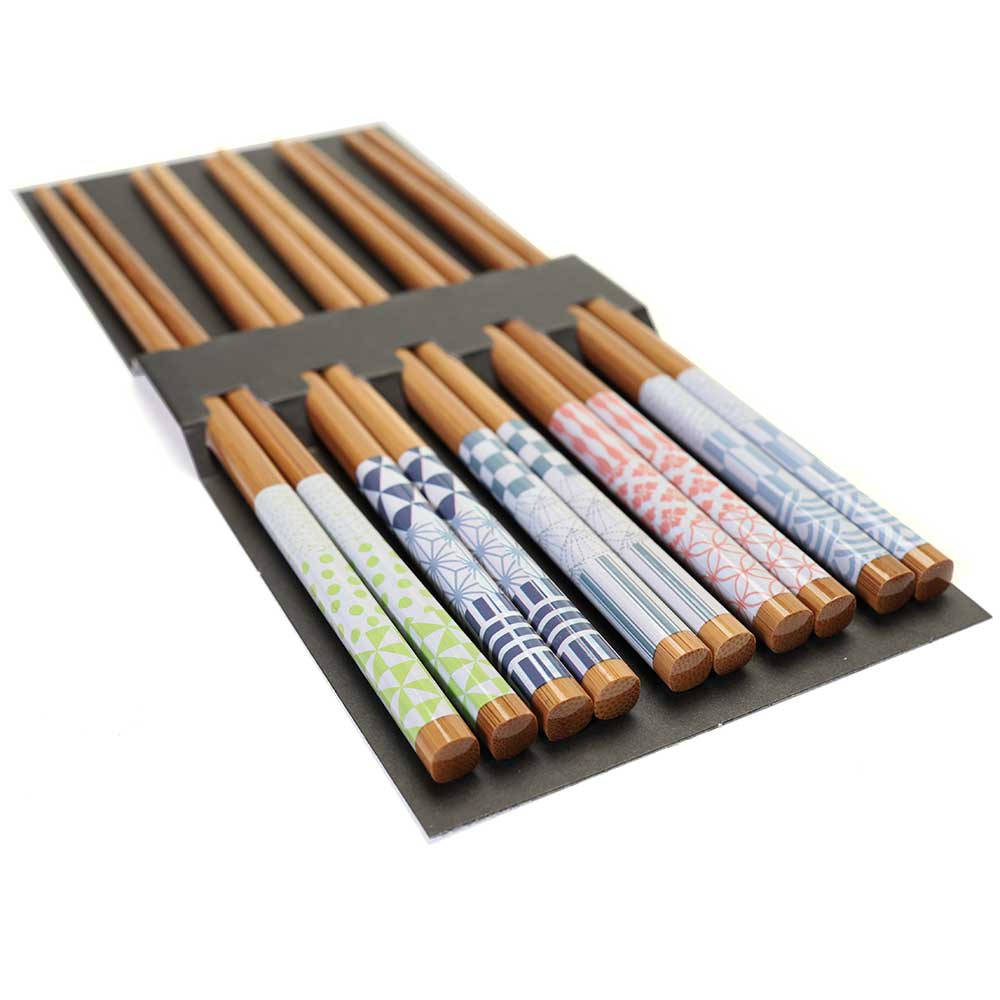 Color Patterns Chopstick Set 5-Pair