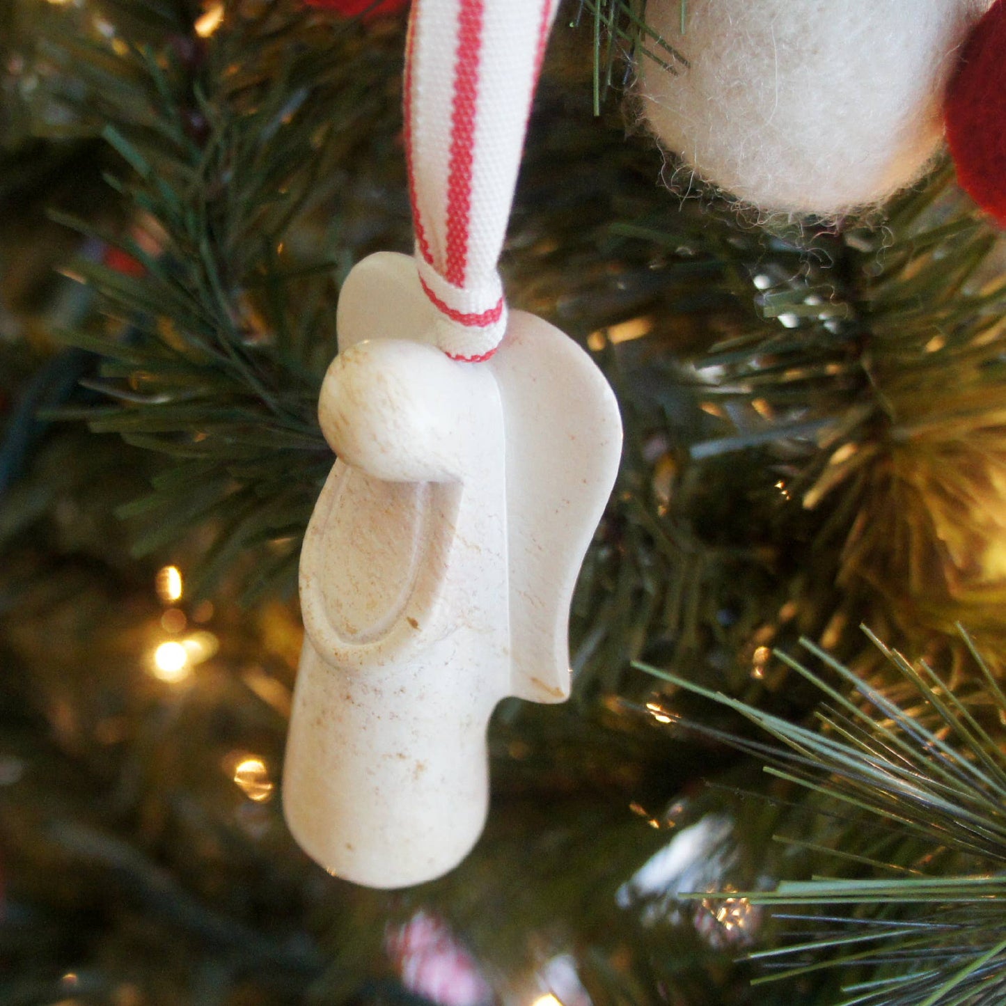 Stone Angel Ornament - Natural Stone