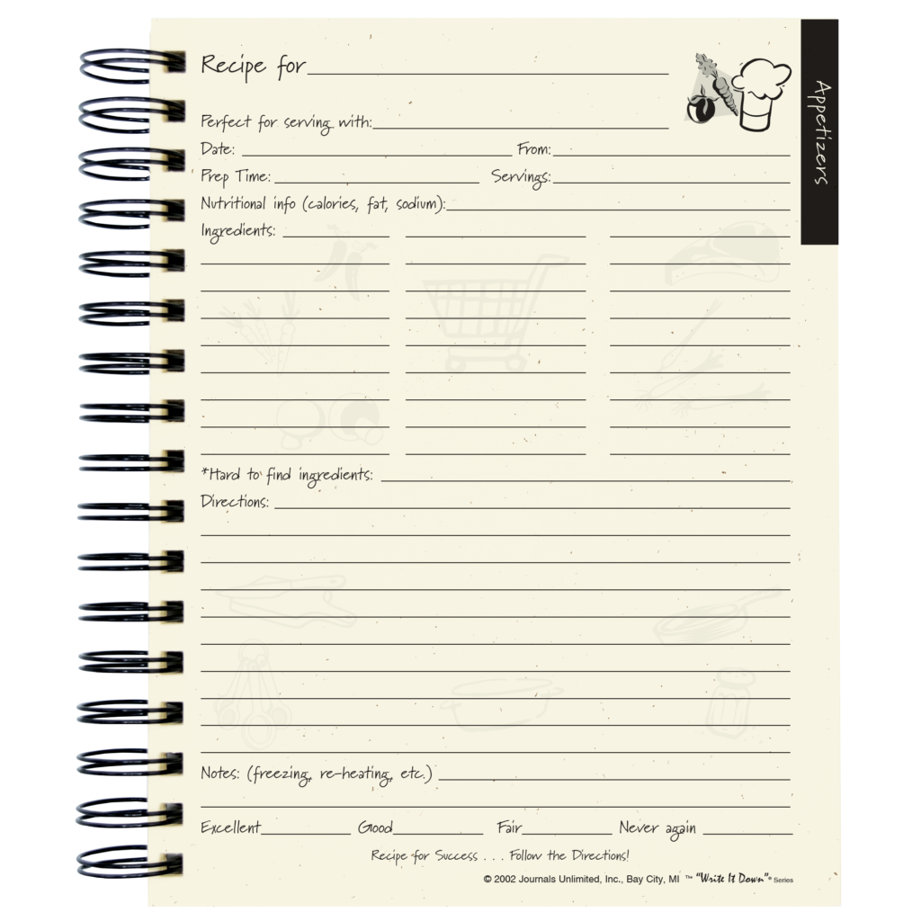 Recipes, A Cooking Journal (Color)