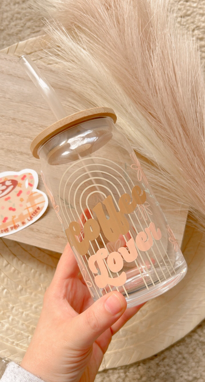 Coffee Lover Retro Iced Coffee Glass