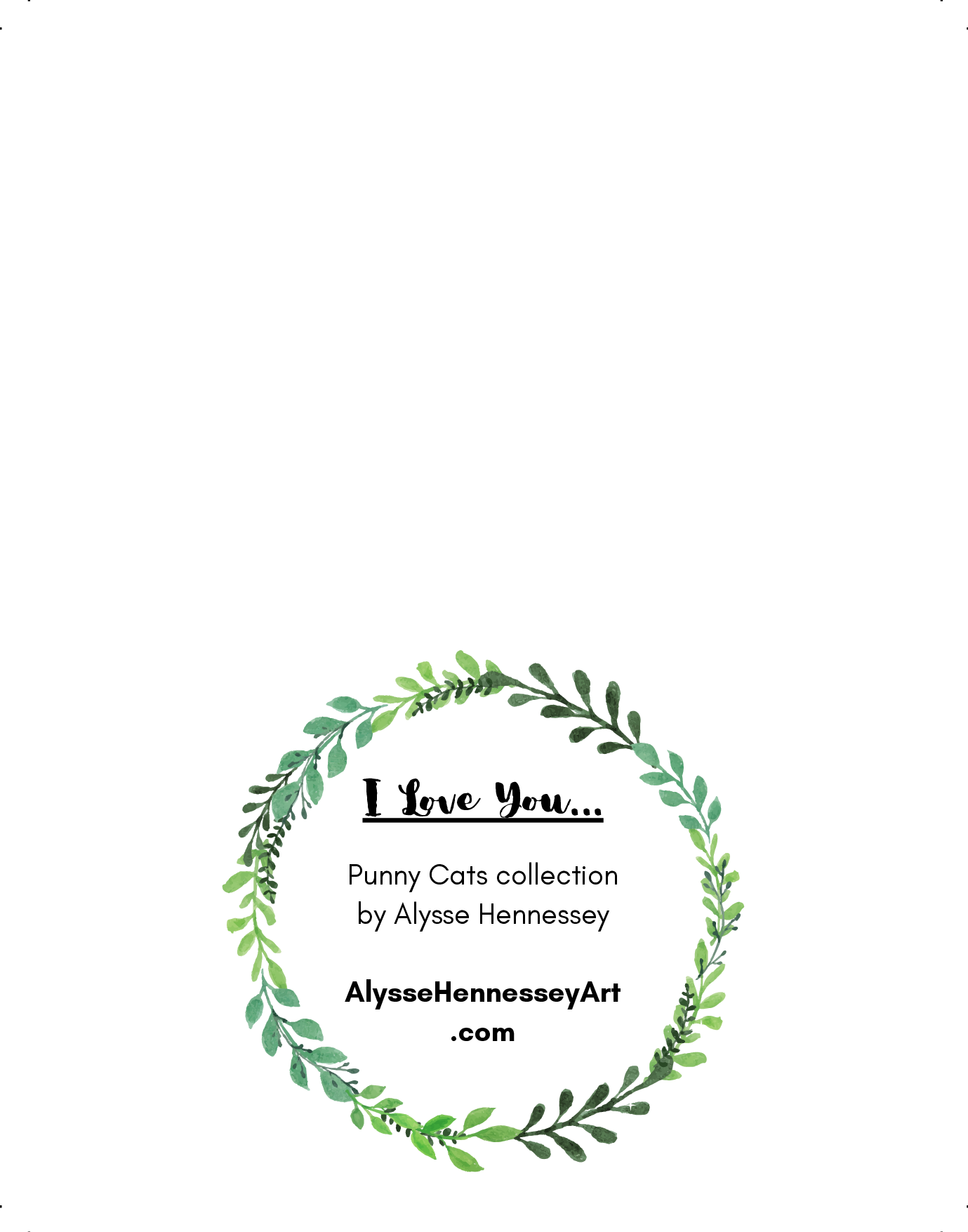 "I Love You Meow and Forever", Blank Card