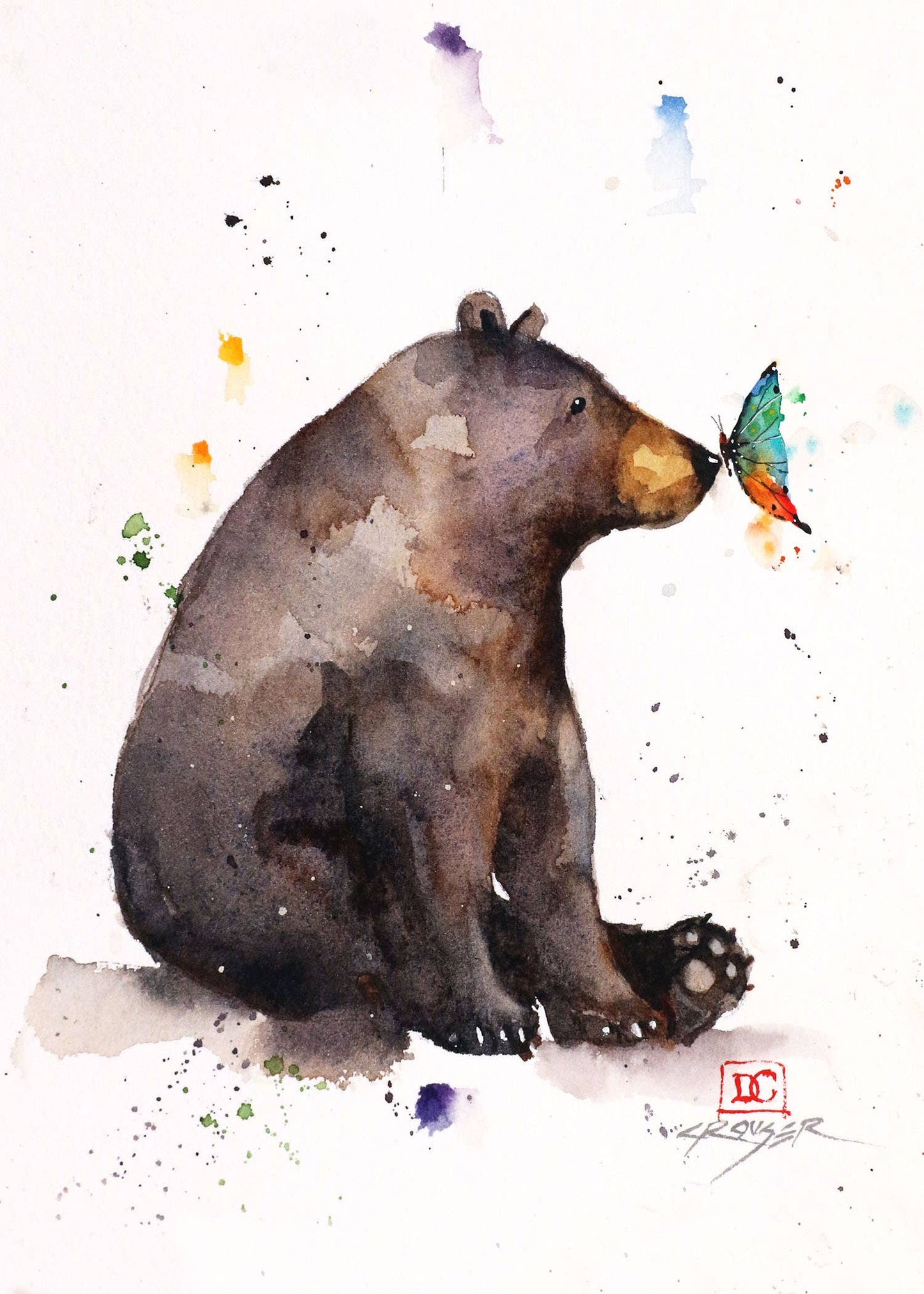 Bear & Butterfly 5x7" Greeting Card