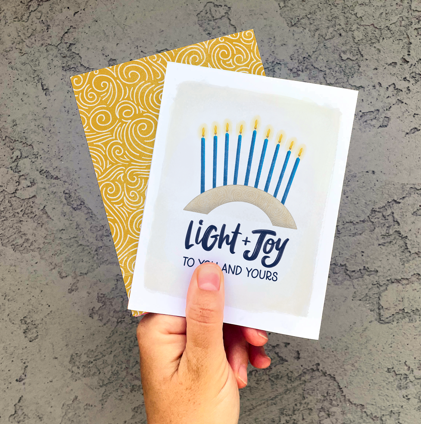 Light + Joy | Happy Hanukkah Menorah Kwanza Holiday Card