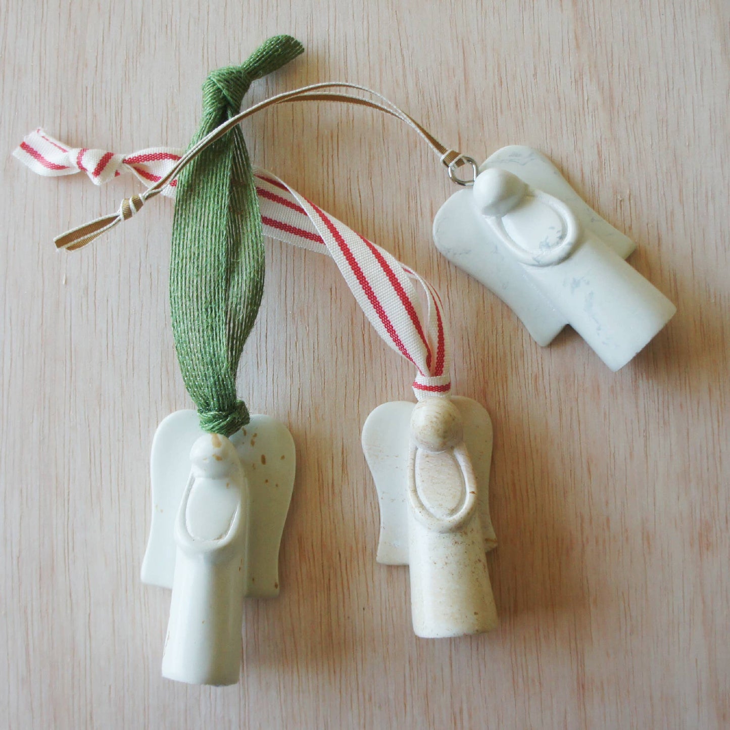 Stone Angel Ornament - Natural Stone