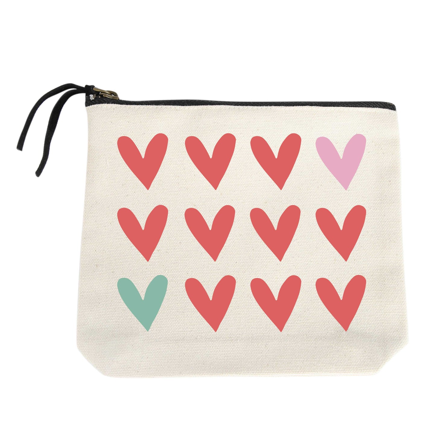 Hearts Grid Small Canvas Pouch
