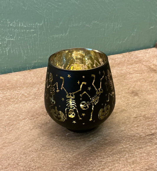 Tealight Candle Holder - Dancing Skeletons