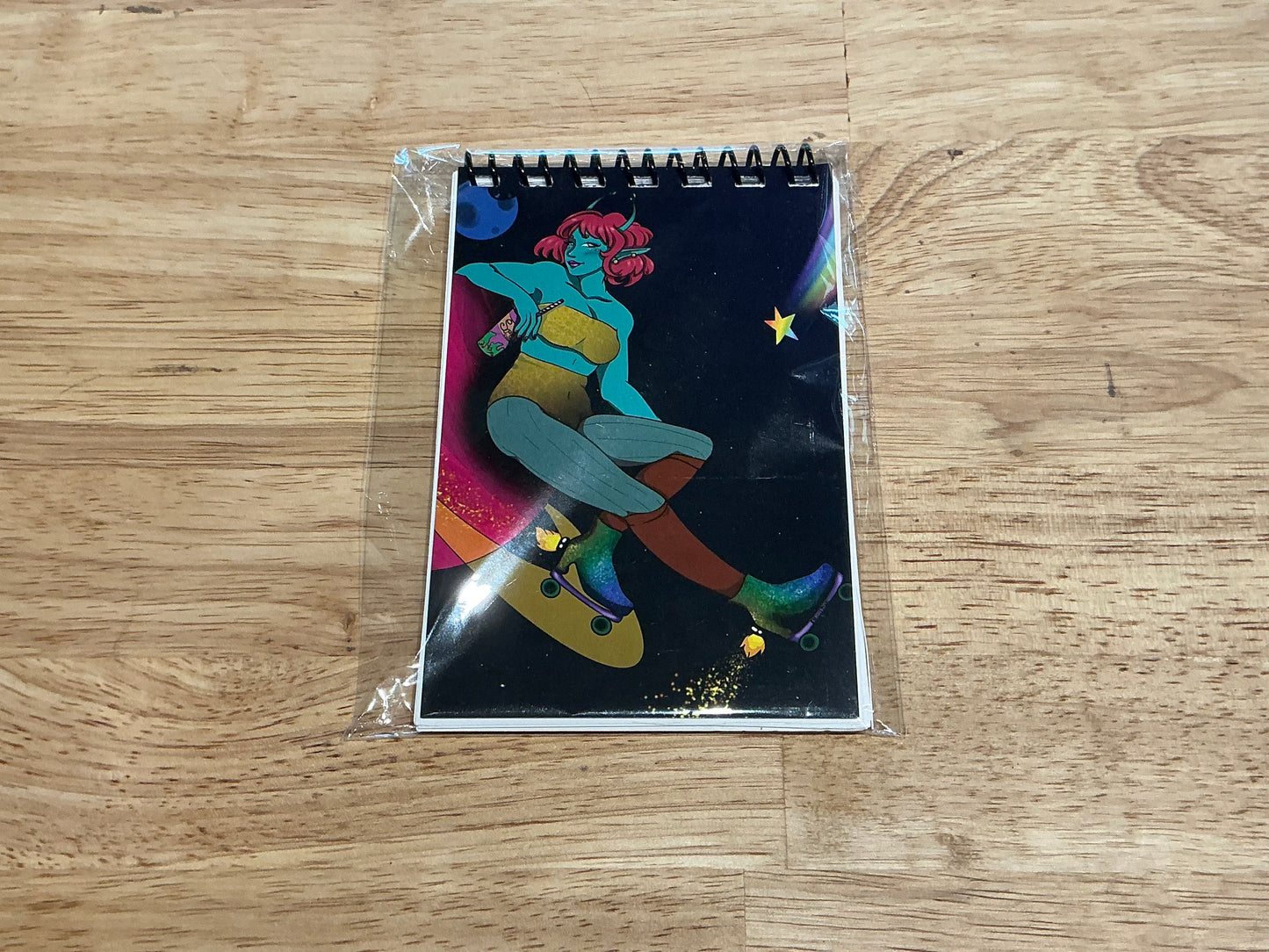 Rollerskates In Space Spiral Notebook
