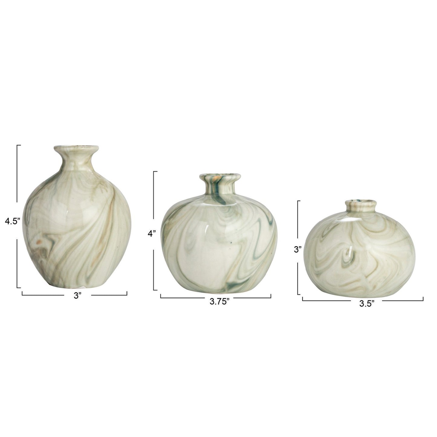 Round Stoneware Vases