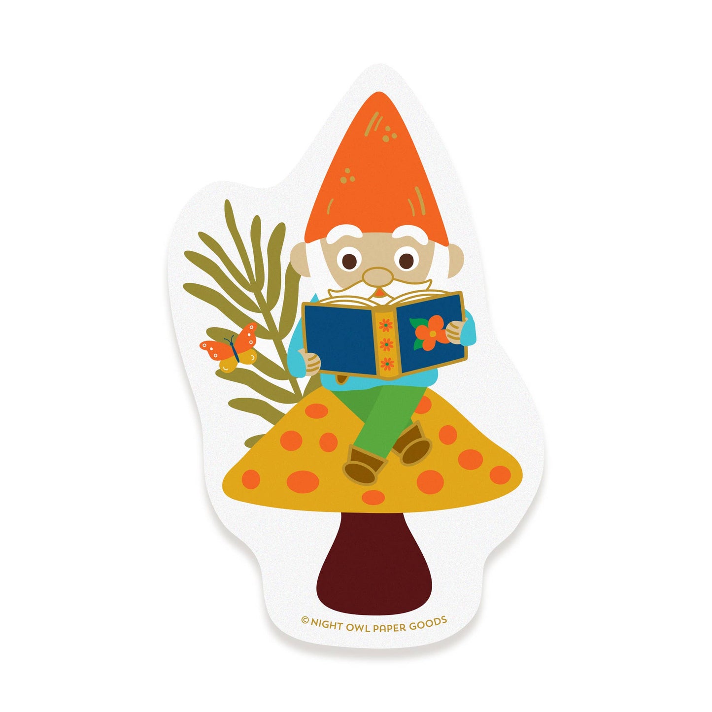 Reading Gnome Vinyl Sticker