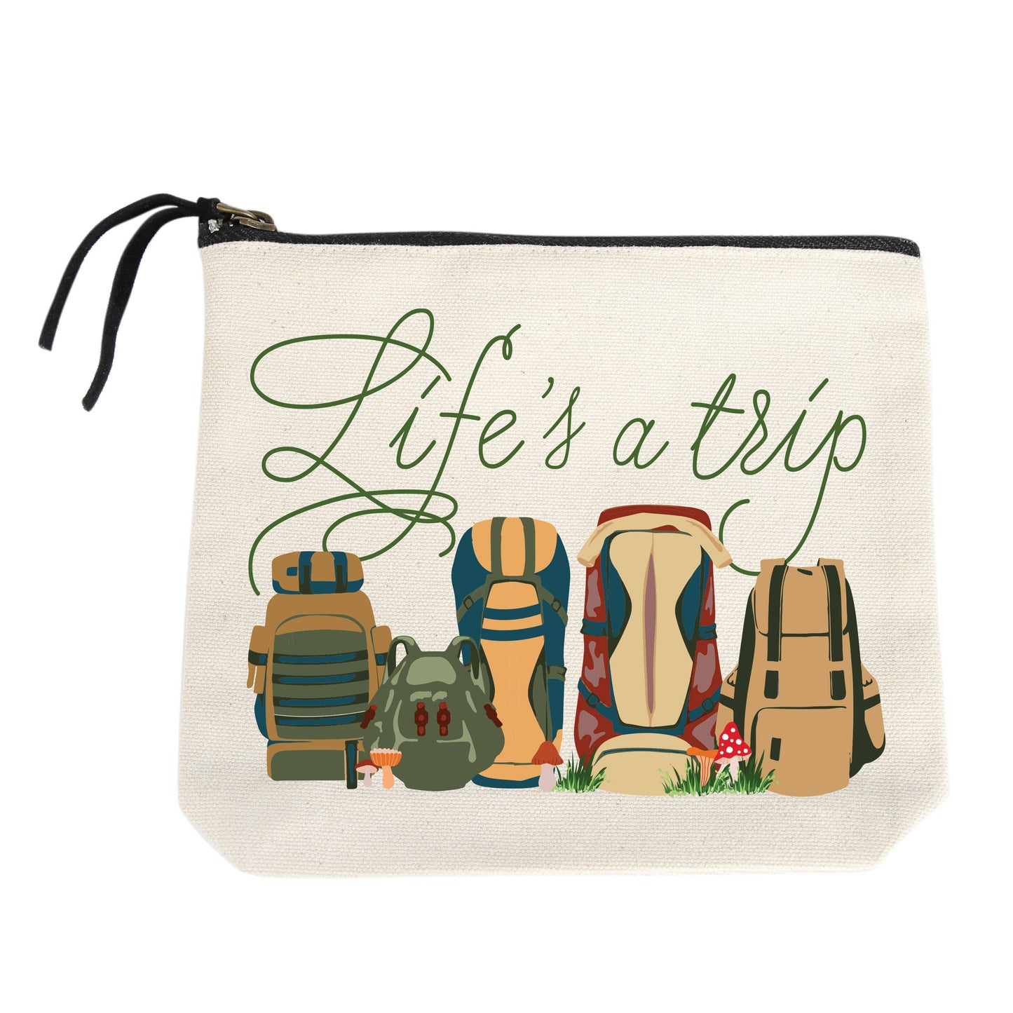 Life's A Trip Backpacks Small Canvas Pouch